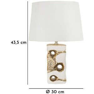 Lampe de table Mauro Ferretti Florida E27 Ø 30x43,5 cm blanc doré