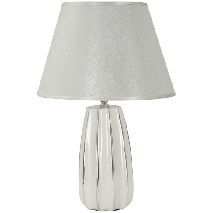 Lampe de table Mauro Ferretti Emmi E27 Ø 30x45 cm blanc argent