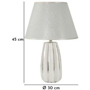 Lampe de table Mauro Ferretti Emmi E27 Ø 30x45 cm blanc argent