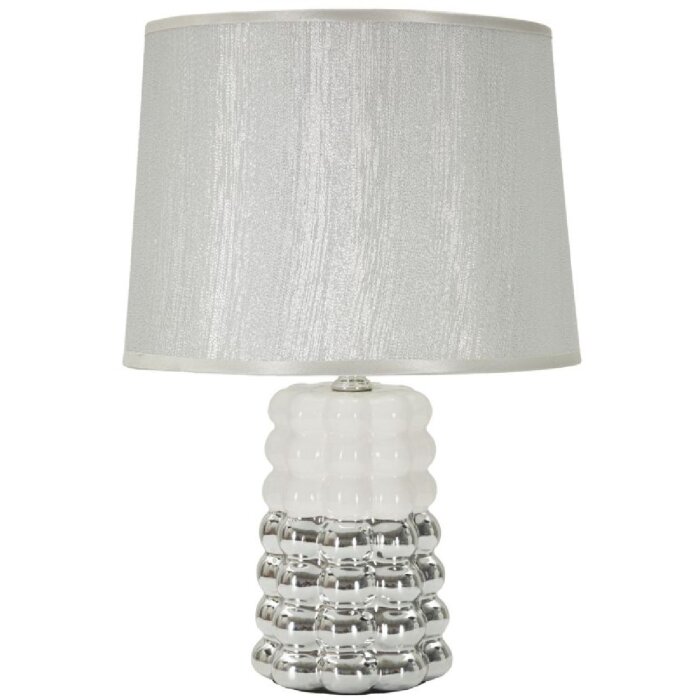Lampe de table Mauro Ferretti Lace E14 Ø 23x33 cm blanc argent