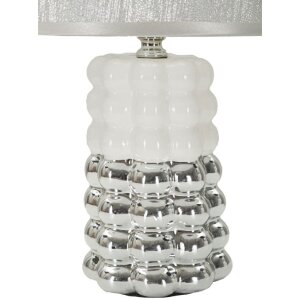 Lampe de table Mauro Ferretti Lace E14 Ø 23x33 cm blanc argent