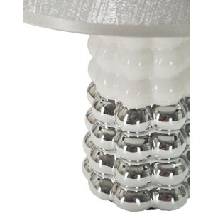 Lampe de table Mauro Ferretti Lace E14 Ø 23x33 cm blanc argent