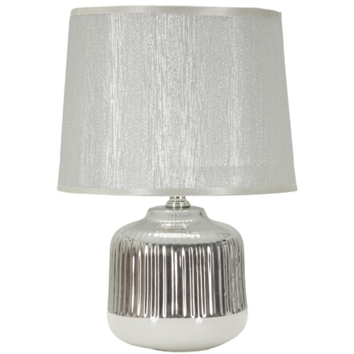 Lampe de table Mauro Ferretti Lucina E14 Ø 20x29 cm blanc argent