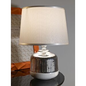 Lampe de table Mauro Ferretti Lucina E14 Ø 20x29 cm blanc argent
