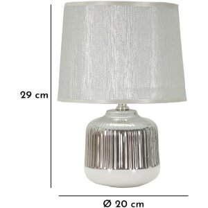 Lampe de table Mauro Ferretti Lucina E14 Ø 20x29 cm blanc argent
