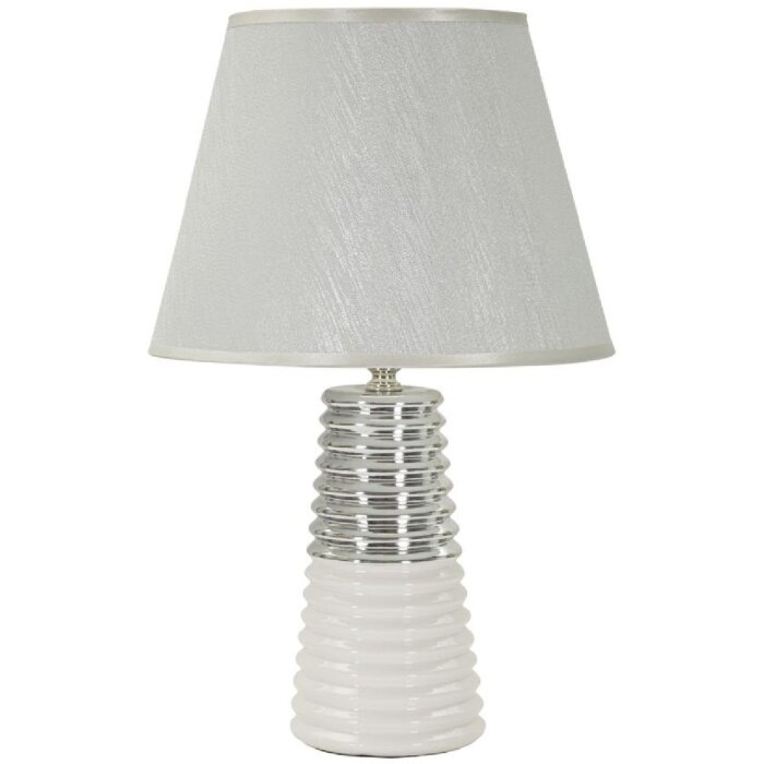 Lampe de table Mauro Ferretti Candela E27 Ø 25x41 cm blanc argent