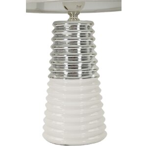 Lampe de table Mauro Ferretti Candela E27 Ø 25x41 cm blanc argent