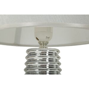 Lampe de table Mauro Ferretti Candela E27 Ø 25x41 cm blanc argent