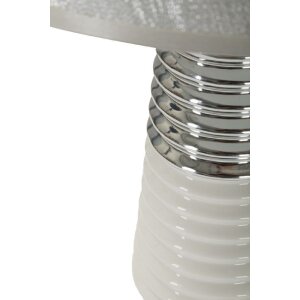 Lampe de table Mauro Ferretti Candela E27 Ø 25x41 cm blanc argent