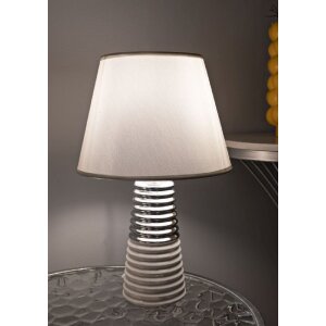 Lampe de table Mauro Ferretti Candela E27 Ø 25x41 cm blanc argent