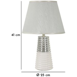 Lampe de table Mauro Ferretti Candela E27 Ø 25x41 cm blanc argent