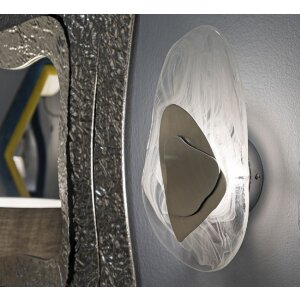 Lampe murale Mauro Ferretti Océan Argent E14 21x8x31 cm argent blanc