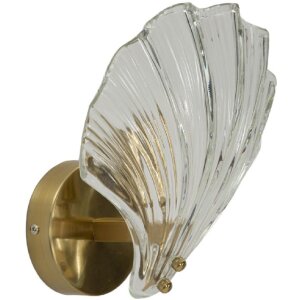 Lampe murale Mauro Ferretti Coquille E14 20x14x22 cm or naturel