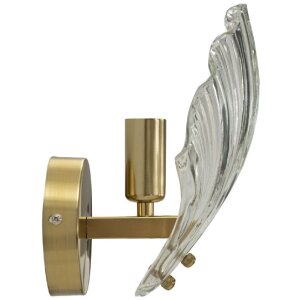 Lampe murale Mauro Ferretti Coquille E14 20x14x22 cm or naturel