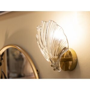 Lampe murale Mauro Ferretti Coquille E14 20x14x22 cm or naturel