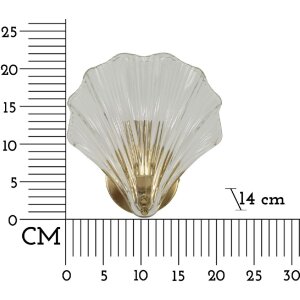 Lampe murale Mauro Ferretti Coquille E14 20x14x22 cm or naturel
