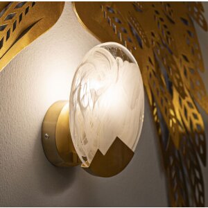 Lampe murale Mauro Ferretti Lune E14 Ø 20x10 cm or blanc