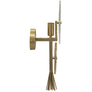 Lampe murale Mauro Ferretti Aube E14 20x14x41 cm doré naturel