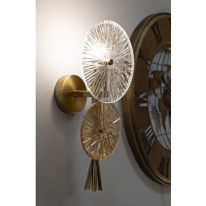 Lampe murale Mauro Ferretti Aube E14 20x14x41 cm doré naturel
