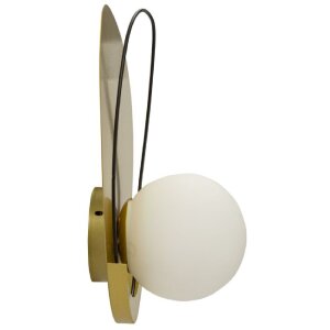 Lampe murale Mauro Ferretti Cycle E27 28x17x32 cm or noir blanc