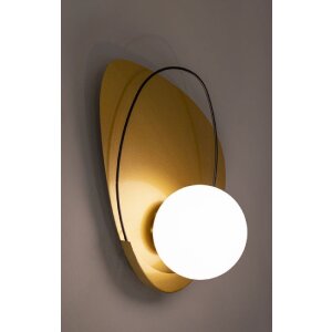 Lampe murale Mauro Ferretti Cycle E27 28x17x32 cm or noir blanc