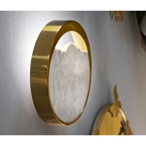Lampe murale Mauro Ferretti Marbre E14 24x6x24 cm doré veiné