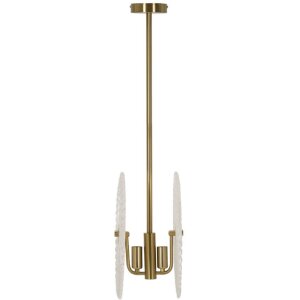 Lampe de plafond en verre Mauro Ferretti E14 35x18x80 cm doré blanc