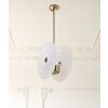 Lampe de plafond en verre Mauro Ferretti E14 35x18x80 cm doré blanc