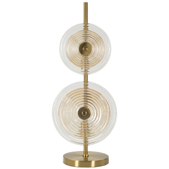 Lampe de table Mauro Ferretti Venise E14 Ø 25x63 cm doré naturel brun
