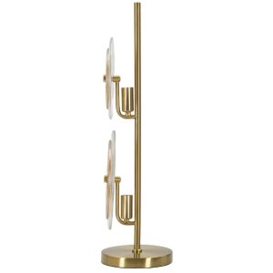 Lampe de table Mauro Ferretti Venise E14 Ø 25x63 cm doré naturel brun