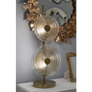 Lampe de table Mauro Ferretti Venise E14 Ø 25x63 cm doré naturel brun