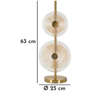 Lampe de table Mauro Ferretti Venise E14 Ø 25x63 cm doré naturel brun