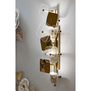 Lampe murale Mauro Ferretti Glassy E14 24x13x76 cm doré nature