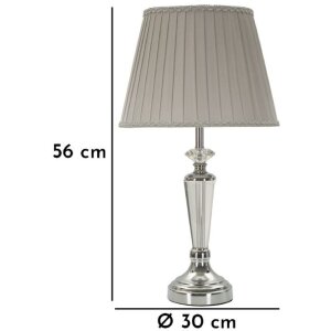Mauro Ferretti Lampe de table argentée E27 30x56 cm