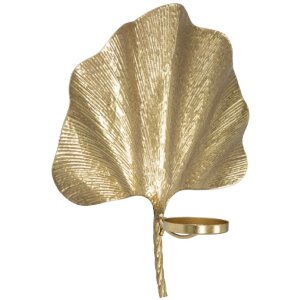 Mauro Ferretti Chandelier mural Feuille 41x11,5x40 cm or