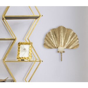 Mauro Ferretti Chandelier mural Feuille 41x11,5x40 cm or