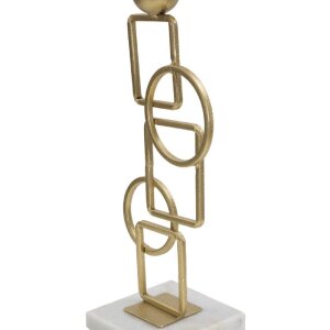 Mauro Ferretti Bougeoir Marie 13x10x31,5 cm doré blanc