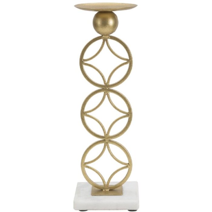 Mauro Ferretti Bougeoir Étoile 10x10x32 cm doré blanc