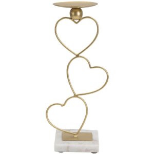 Mauro Ferretti Bougeoir Coeur 14,5x10x32,5 cm doré...