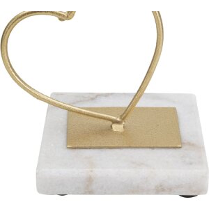 Mauro Ferretti Bougeoir Coeur 14,5x10x32,5 cm doré blanc