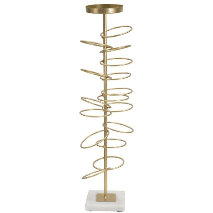 Mauro Ferretti Bougeoir Anneaux 14x13x50,5 cm doré blanc