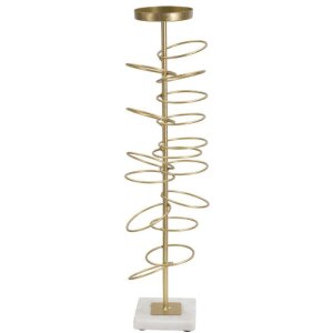 Mauro Ferretti Bougeoir Anneaux 14x13x50,5 cm doré blanc
