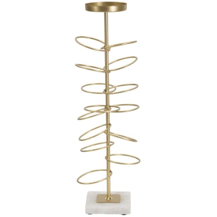 Mauro Ferretti Bougeoir Anneaux 14x13x46 cm doré blanc