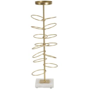 Mauro Ferretti Bougeoir Anneaux 14x13x46 cm doré blanc