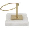Mauro Ferretti Bougeoir Anneaux 14x13x46 cm doré blanc