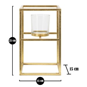 Mauro Ferretti Bougeoir Elegant 15x15x25 cm doré