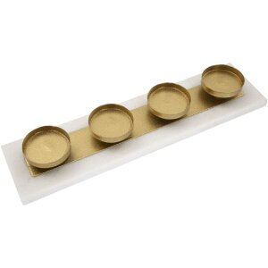 Mauro Ferretti Portavelas Mármol 4 Velas 40x10x5 cm Oro