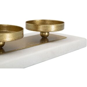 Mauro Ferretti Portavelas Mármol 4 Velas 40x10x5 cm Oro