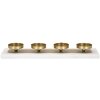 Mauro Ferretti Portavelas Mármol 4 Velas 40x10x5 cm Oro