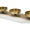 Mauro Ferretti Portavelas Mármol 4 Velas 40x10x5 cm Oro